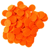 Neon Orange Felt Circles (3/4 to 5 inch)