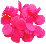 Neon Pink Felt Circles (3/4 to 5 inch)