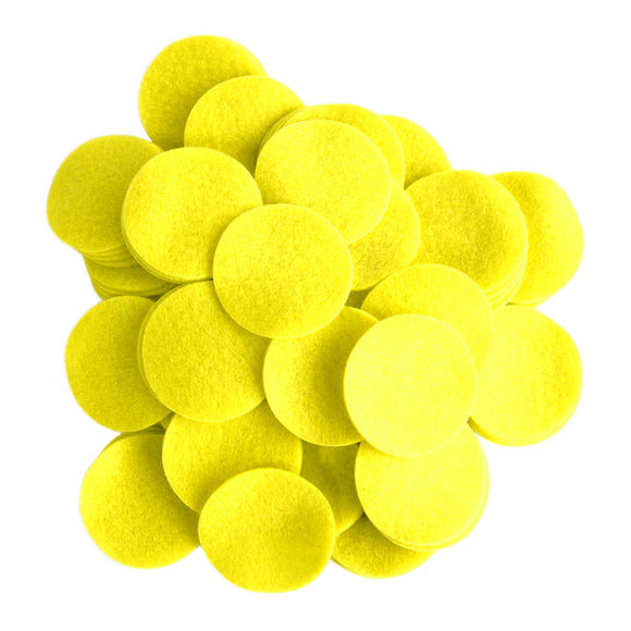 Neon Yellow Felt Circles (3/4 to 5 inch)