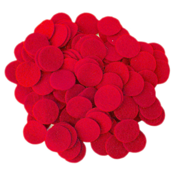 Red Felt Circles (3/4 to 5 inch)