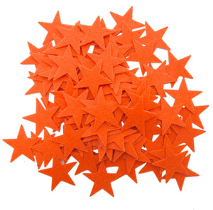 Orange Felt Star Stickers (1.5 to 3 Inch)